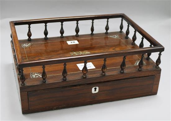 An early Victorian rosewood table top bookstand